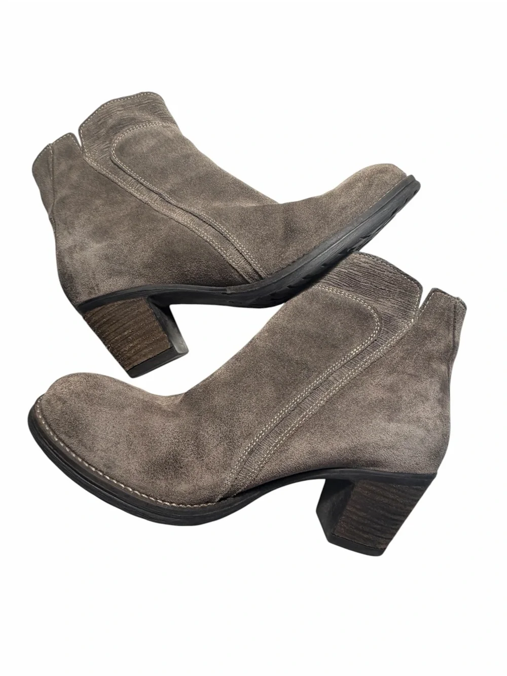 Taos Dille Suede Ankle Booties in Taupe Made in Potugal - Women 11